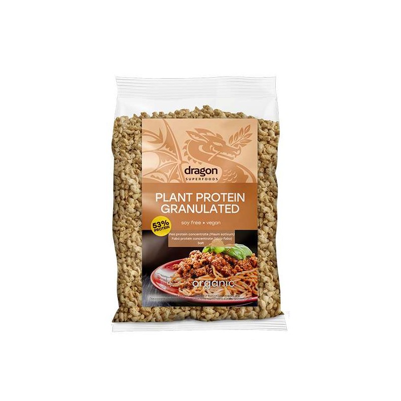 protéine de pois texturée et de faba texturée bio de Dragon Superfoods format émincé