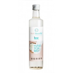 Huile TCM C8 Bio 500ml - Nutri-Beautiful, bouteille en verre, riche en acide caprylique (C8) certifié biologique.