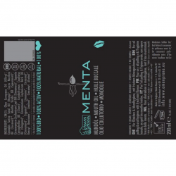 Huile buccale bio Amanprana - étiquette- version menthe