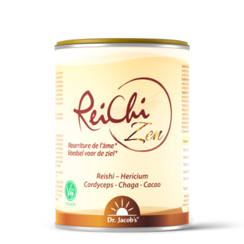 ReiChi Zen 150g – Boisson instantanée au Reishi, guarana et cacao. Alternative au café, vegan, ±30 tasses.