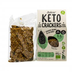 Crackers keto bio aux graines de lin dorées – 60g. Vegan, riches en fibres, pauvres en glucides. 4,2g glucides nets.