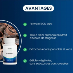 Honokiol pur 90% extrait de Magnolia officinalis 300 mg - 60 gélules vegan avantages