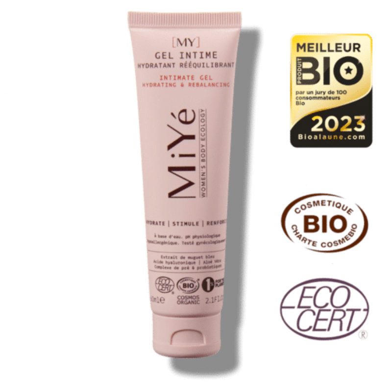 Gel intime bio Miyé – Hydratant et rééquilibrant, idéal en cas de sécheresse intime- Format 60ml
