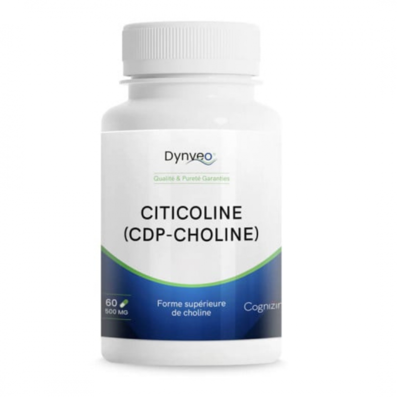 Citicoline Cognizin® Dynveo 250 mg – CDP-Choline brevetée, biodisponible, vegan, 60 gélules.