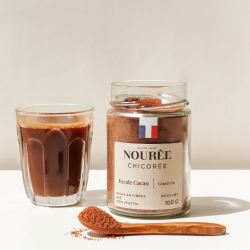 Flacon Nourée Escale Cacao Grand Cru – chicorée française et cacao cru du Pérou, bio et sans excitant.