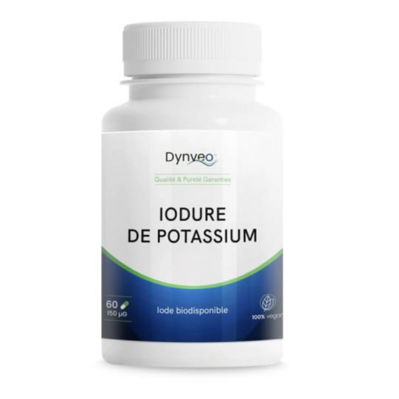 Iodure de Potassium Dynveo – complément d’iode stable et biodisponible, 150 µg, soutien thyroïdien.