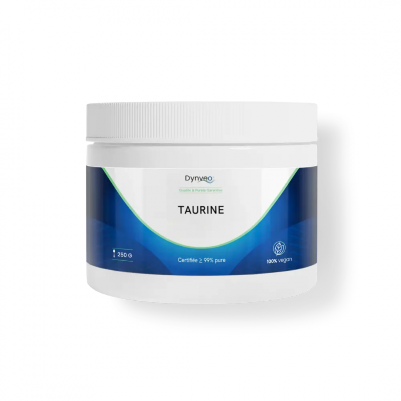 Taurine en poudre Dynveo 250 g, taurine pure vegan testée HPLC