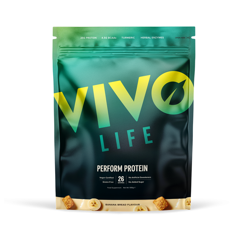 Sachet Vivo Life Perform Protein Banana Bread 936 g, protéine végétale complète vegan et sans gluten.