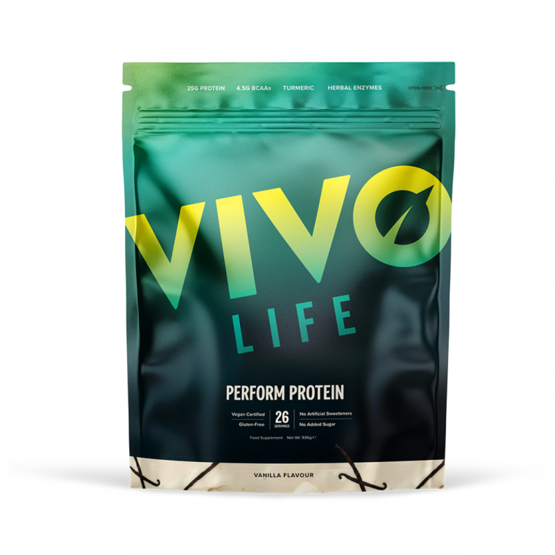Sachet Vivo Life Perform Protein Vanille 936 g, protéine végétale complète vegan et sans gluten.