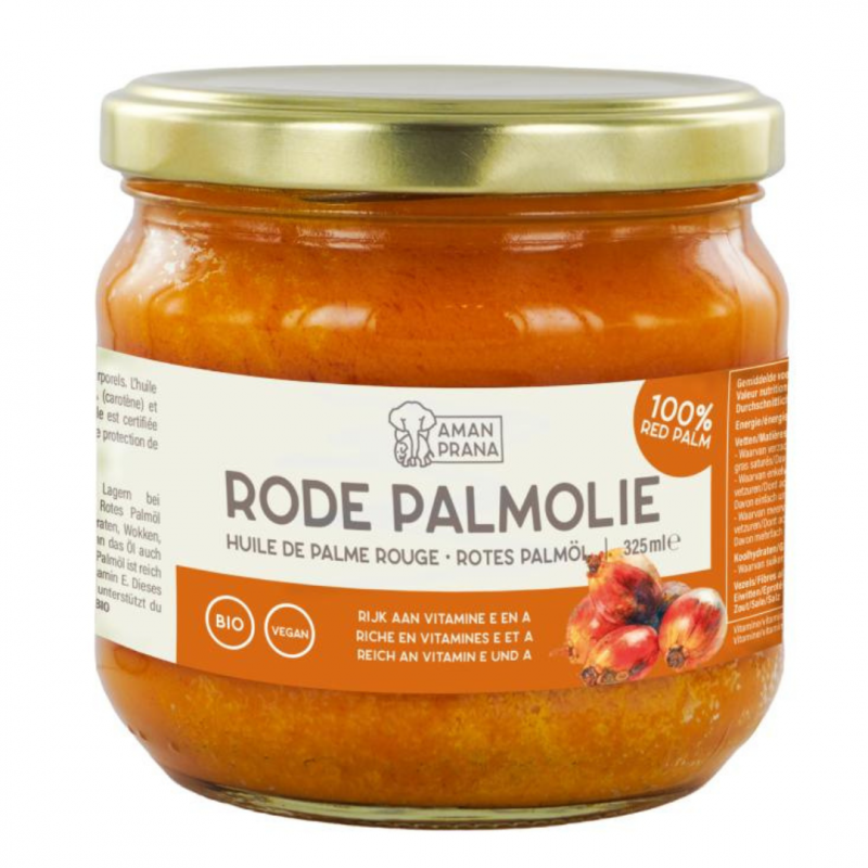 Huile de palme rouge bio Amanprana – 325 ml – riche en carotènes et vitamine E, 100% pure et naturelle