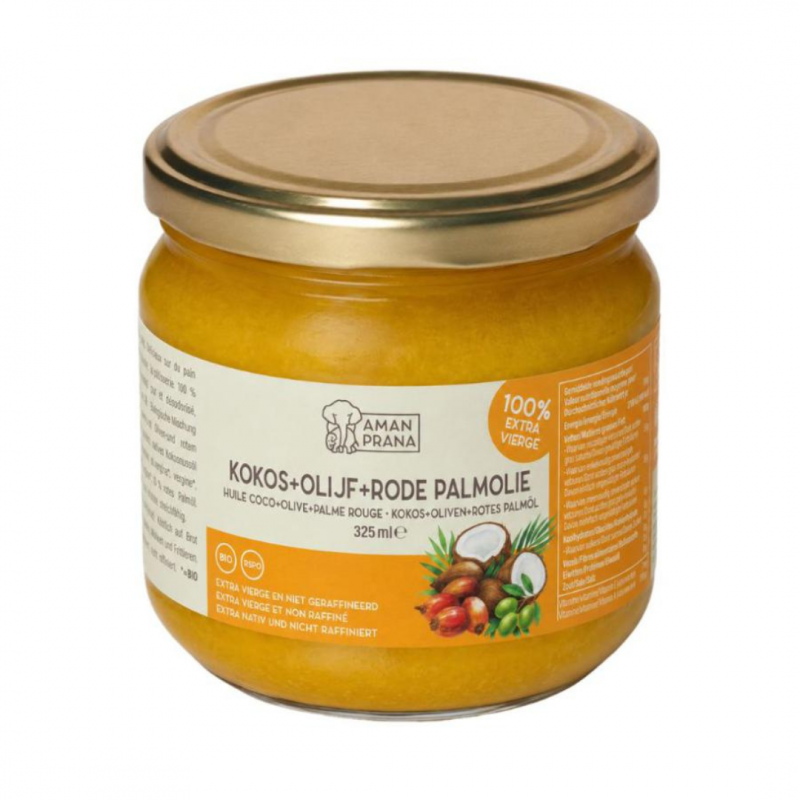Mélange d’huiles bio Coco Olive Palme rouge Amanprana 325 ml
